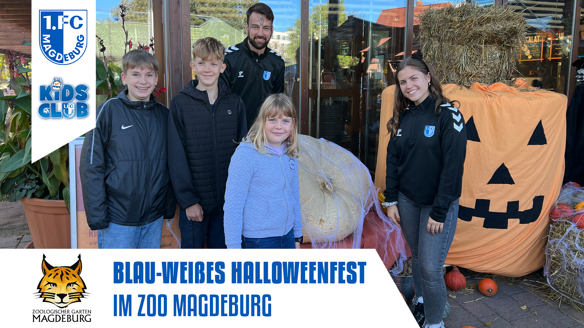 Christian Beck und Victoria Malczewski mit dem KidsClub im Zoo Magdeburg