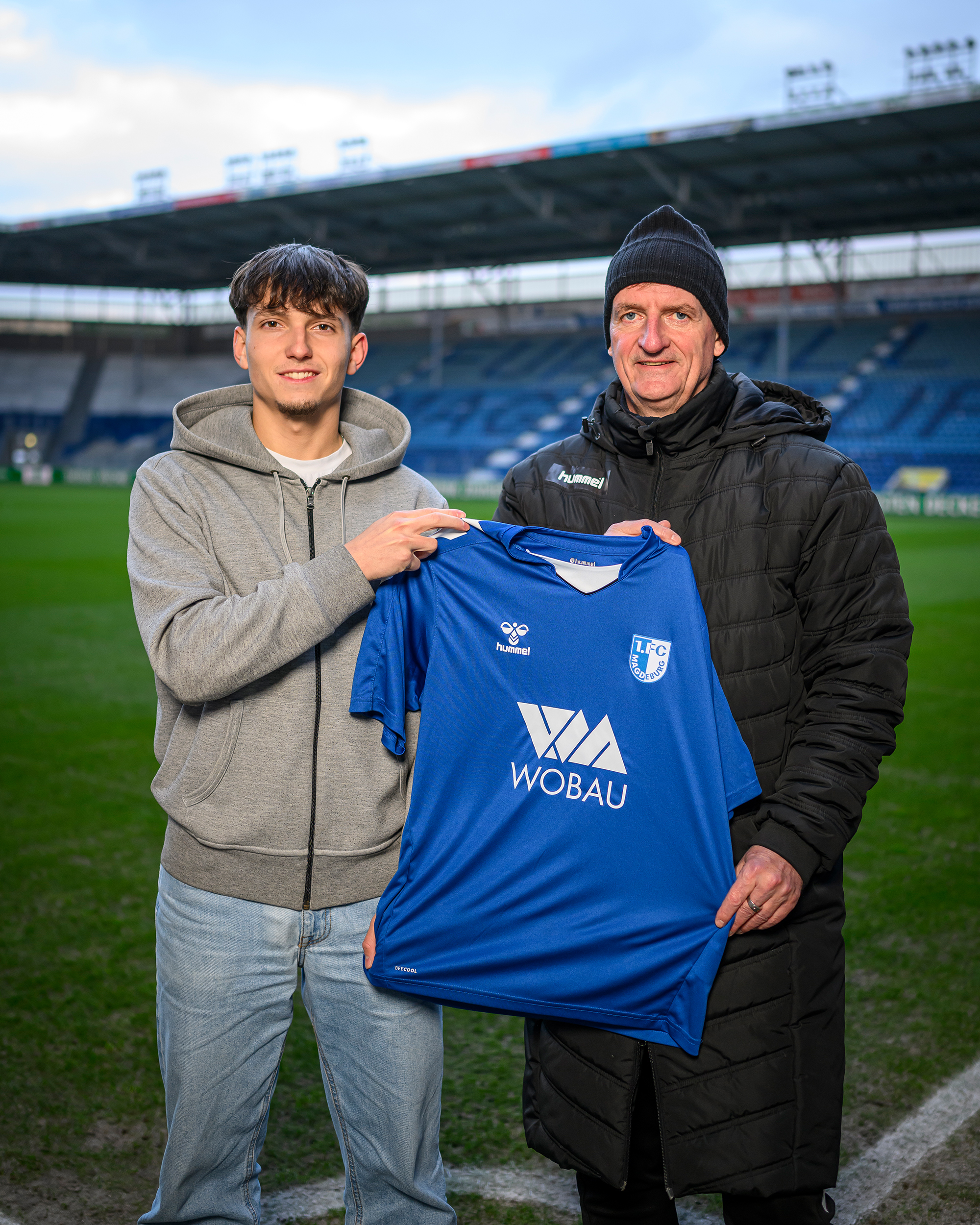 Pierre Weber (li.) mit U-23-Cheftrainer Petrik Sander.