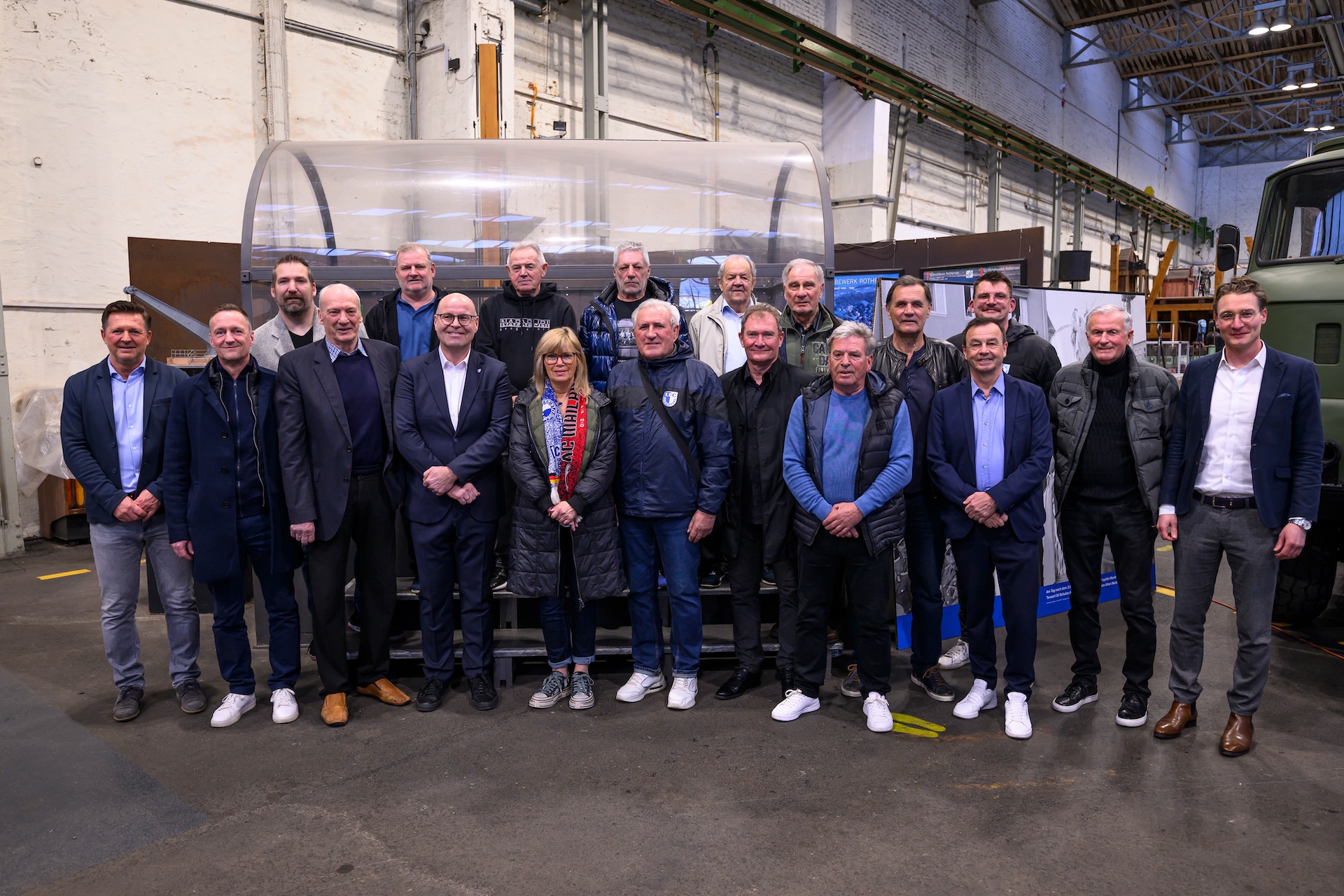 Die FCM-Ausstellung im Technikmuseum wurde bei einer Vernissage feierlich eröffnet.