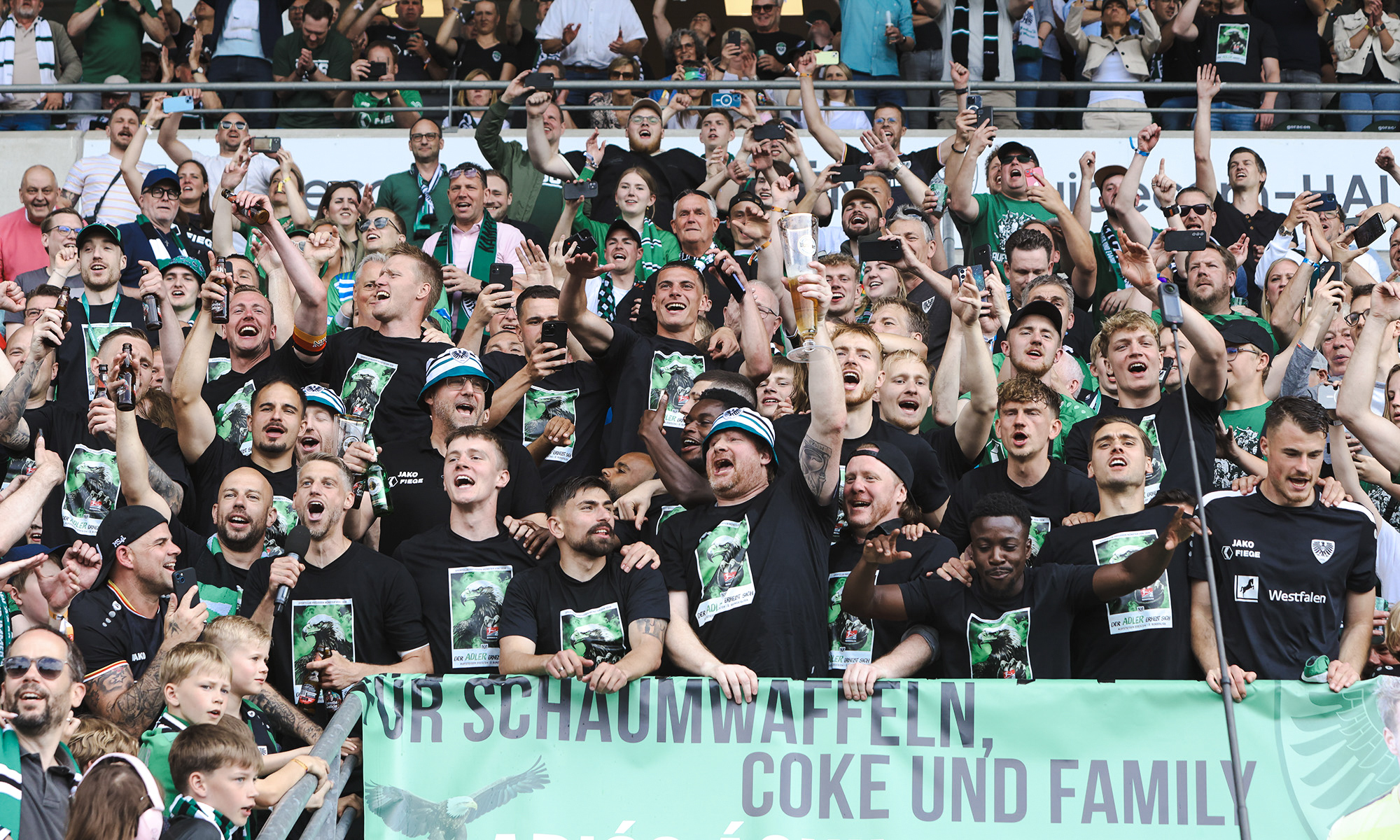 In diesem Jahr schaffte Münster den direkten Durchmarsch von Liga 4 in Liga 2. Foto: Sebastian Sanders