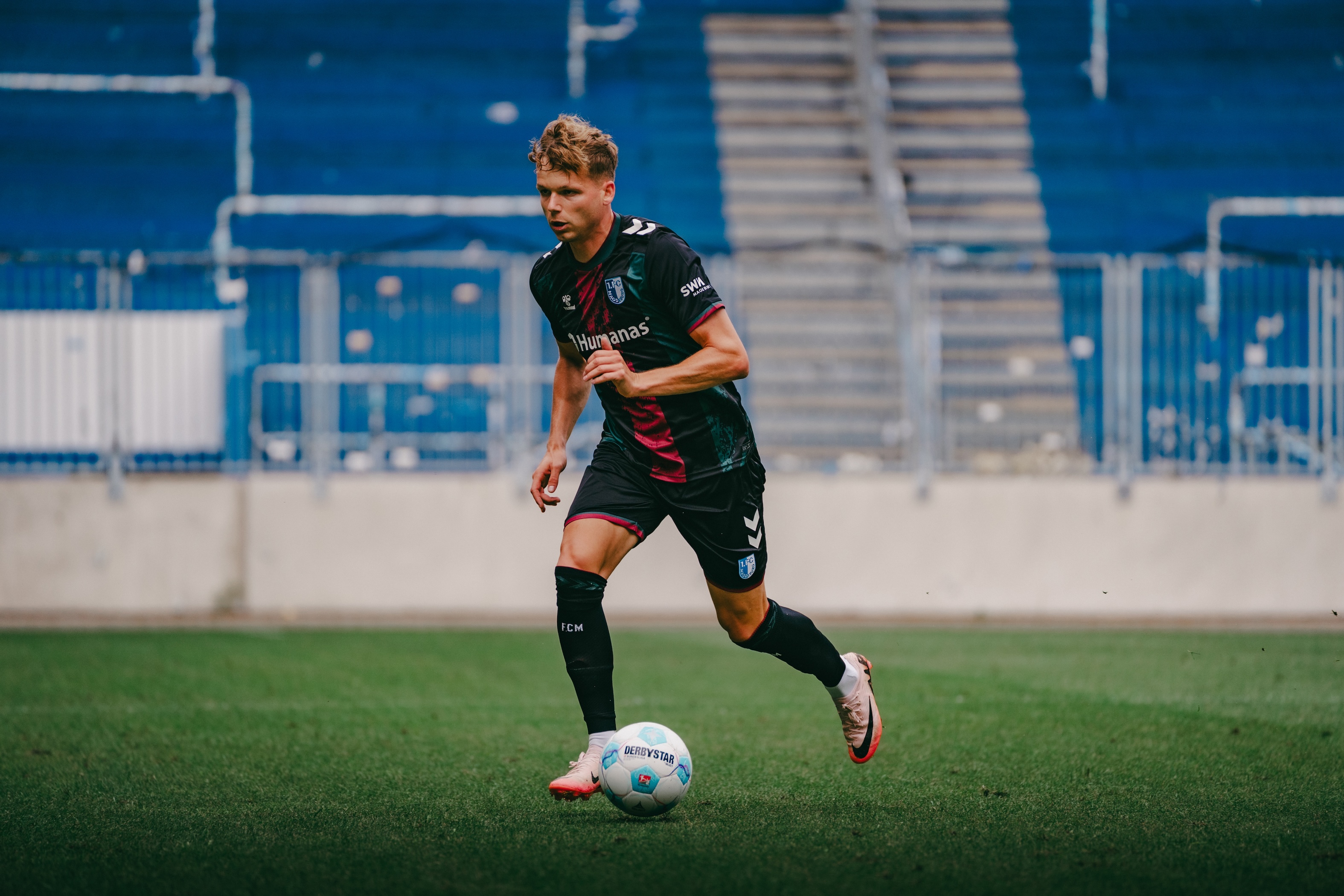 Philipp Hercher – hier im Testspiel gegen den BFC Dynamo – kam vom 1. FC Kaiserslautern zum FCM.