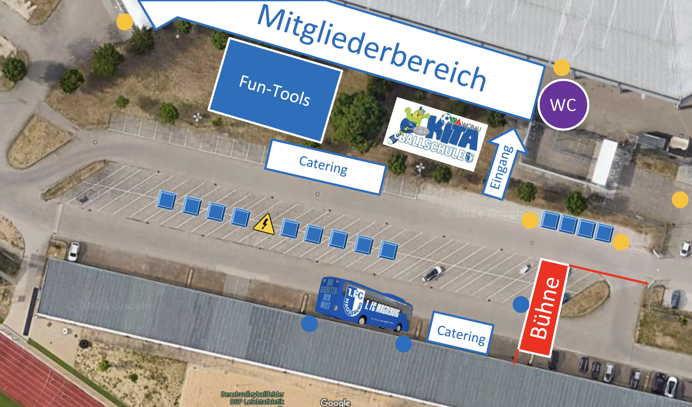 Der Lageplan der Saisoneröffnung.