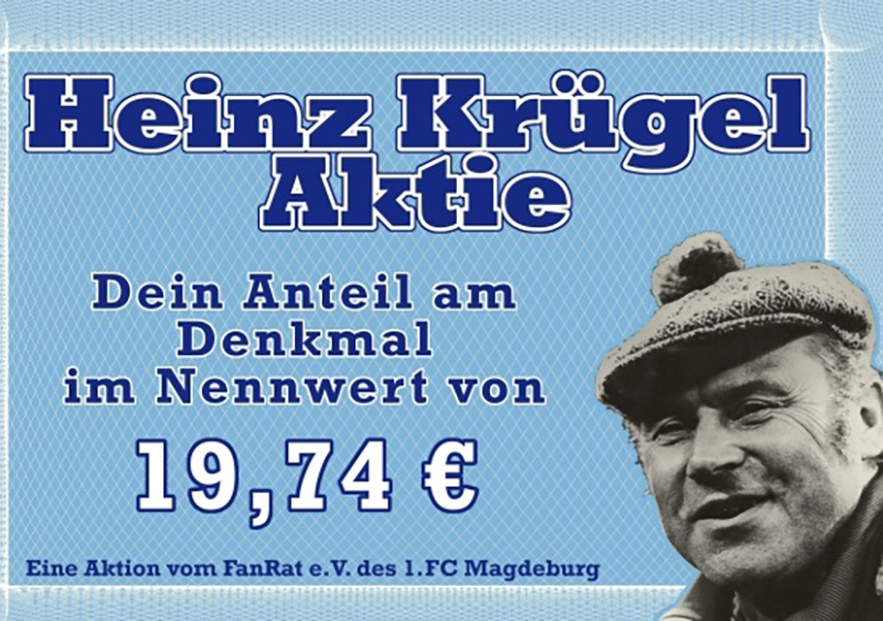 So sah die Heinz-Krügel-Aktie aus, welche Spender erhielten. Grafik: FanRat e.V.