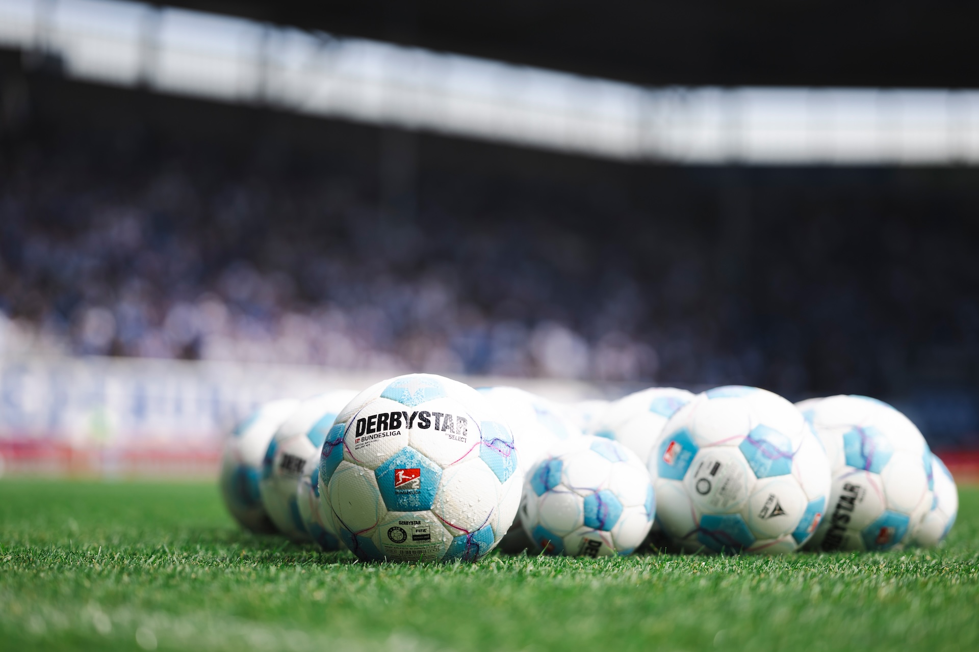 Fußbälle auf dem Rasen