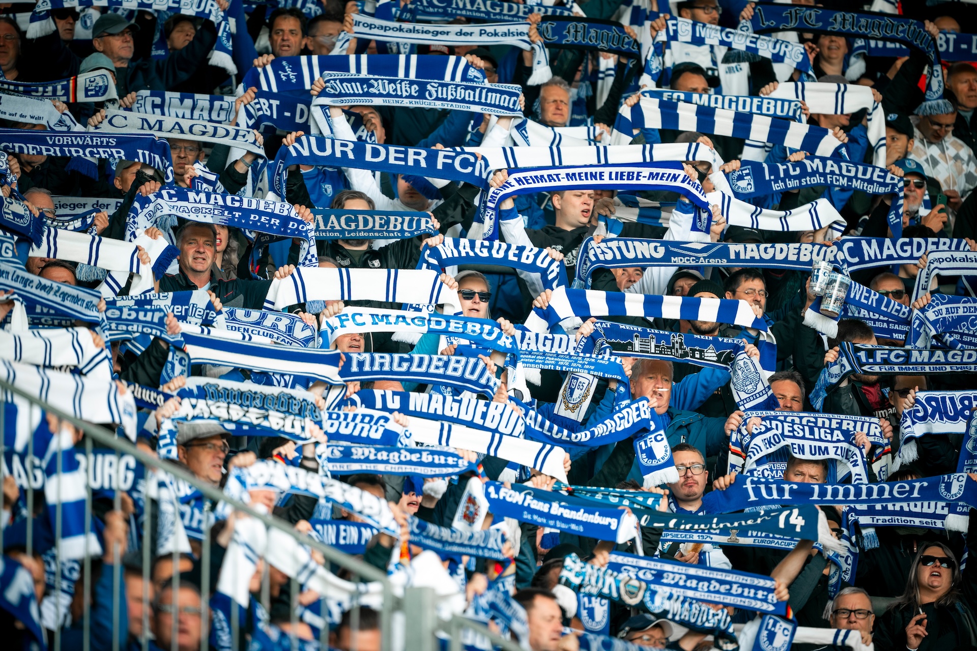 Fans halten FCM-Schal in die Höhe