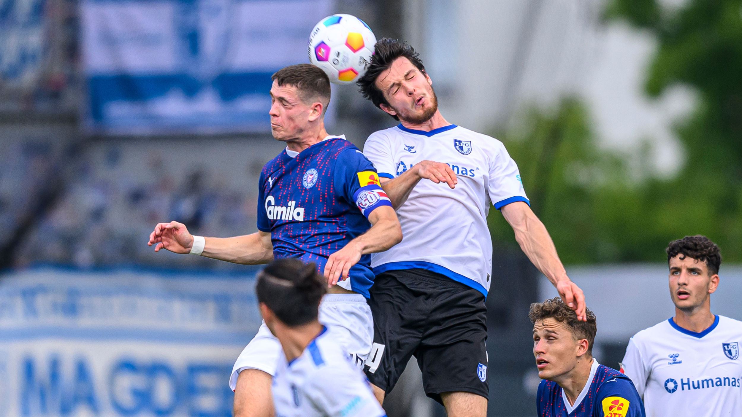 Der 1. FC Magdeburg im Duell mit Holstein Kiel.