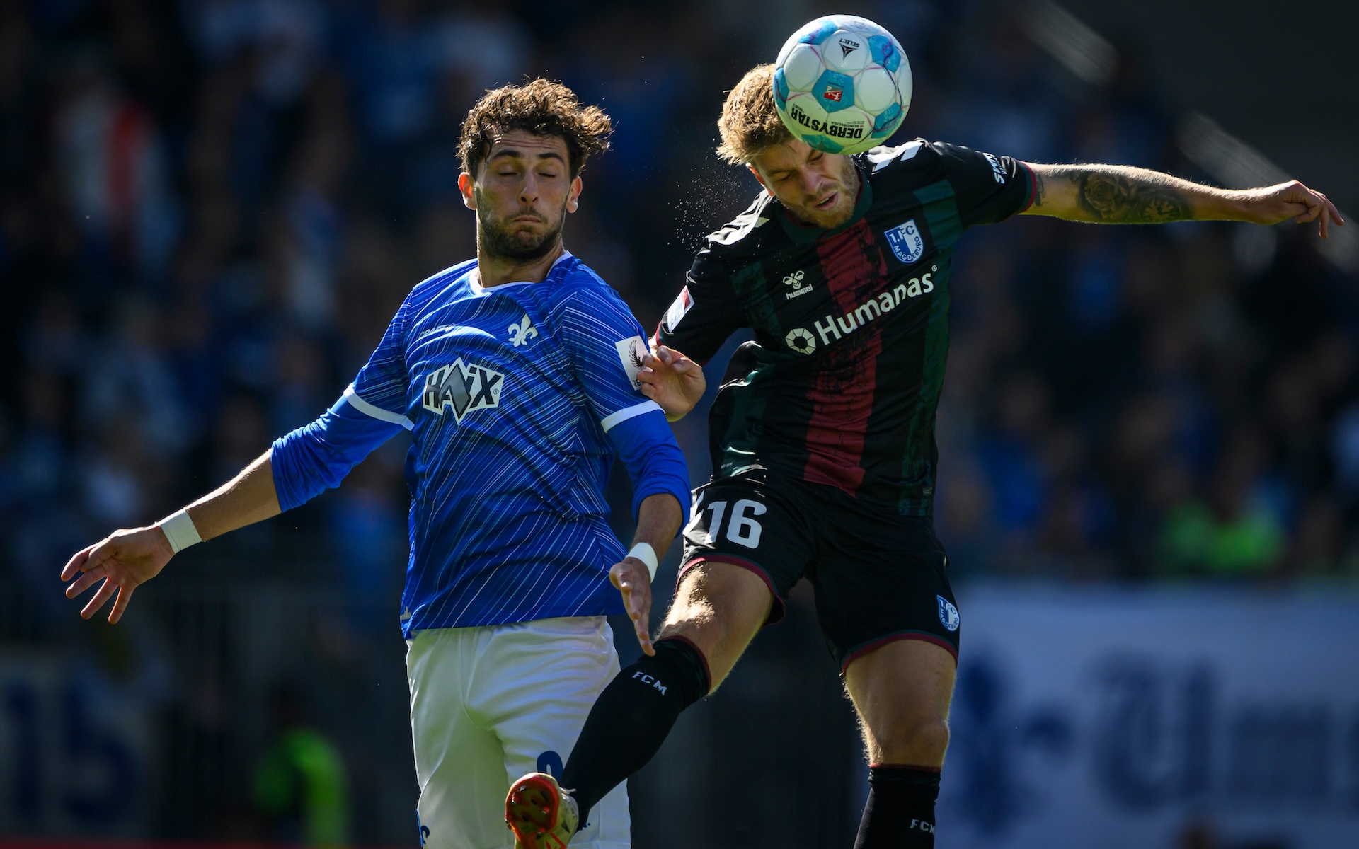 Marcus Mathisen (rechts) im Duell mit Fraser Hornby.