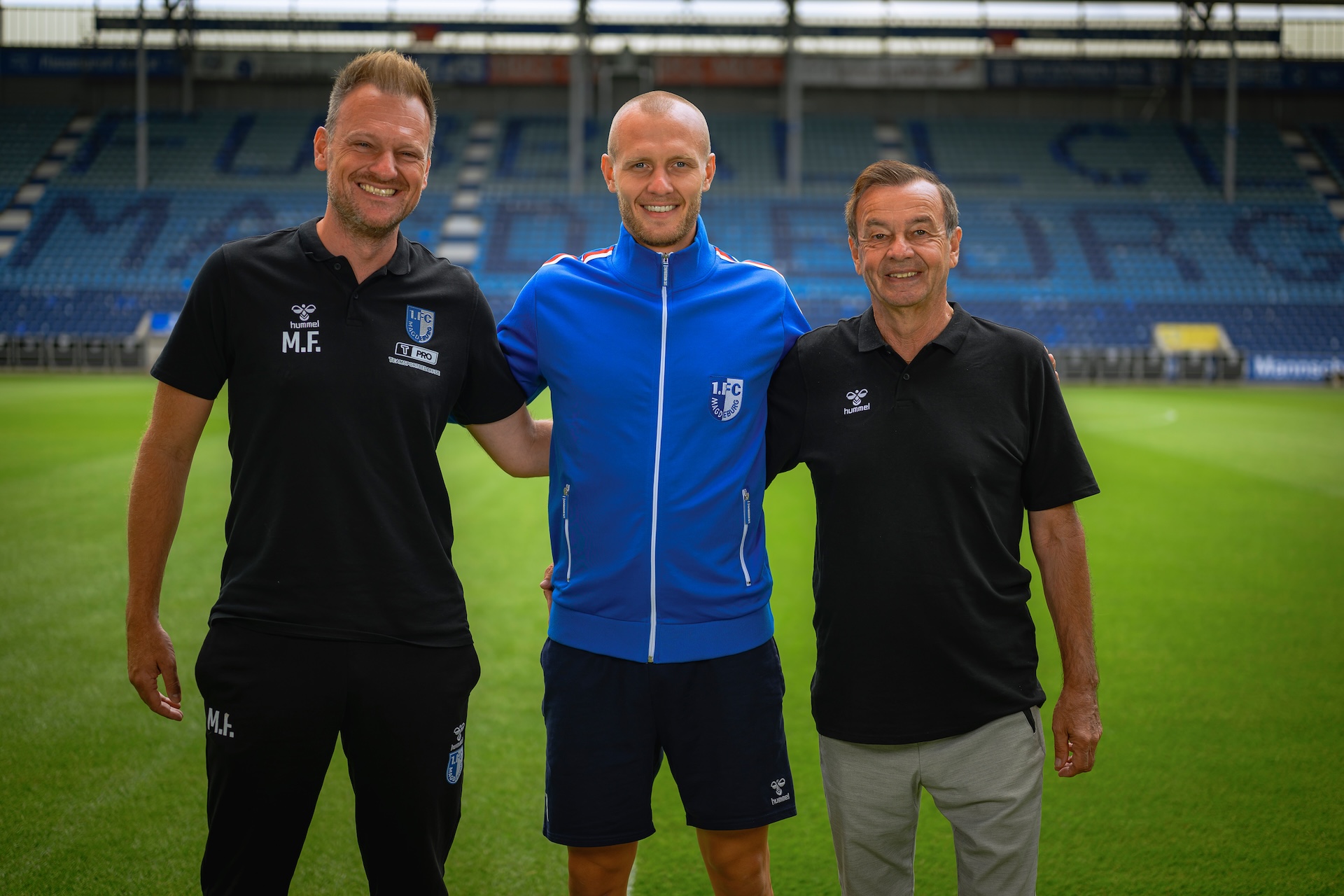 Von links: Cheftrainer Markus Fiedler, Dominik Reimann und Otmar Schork