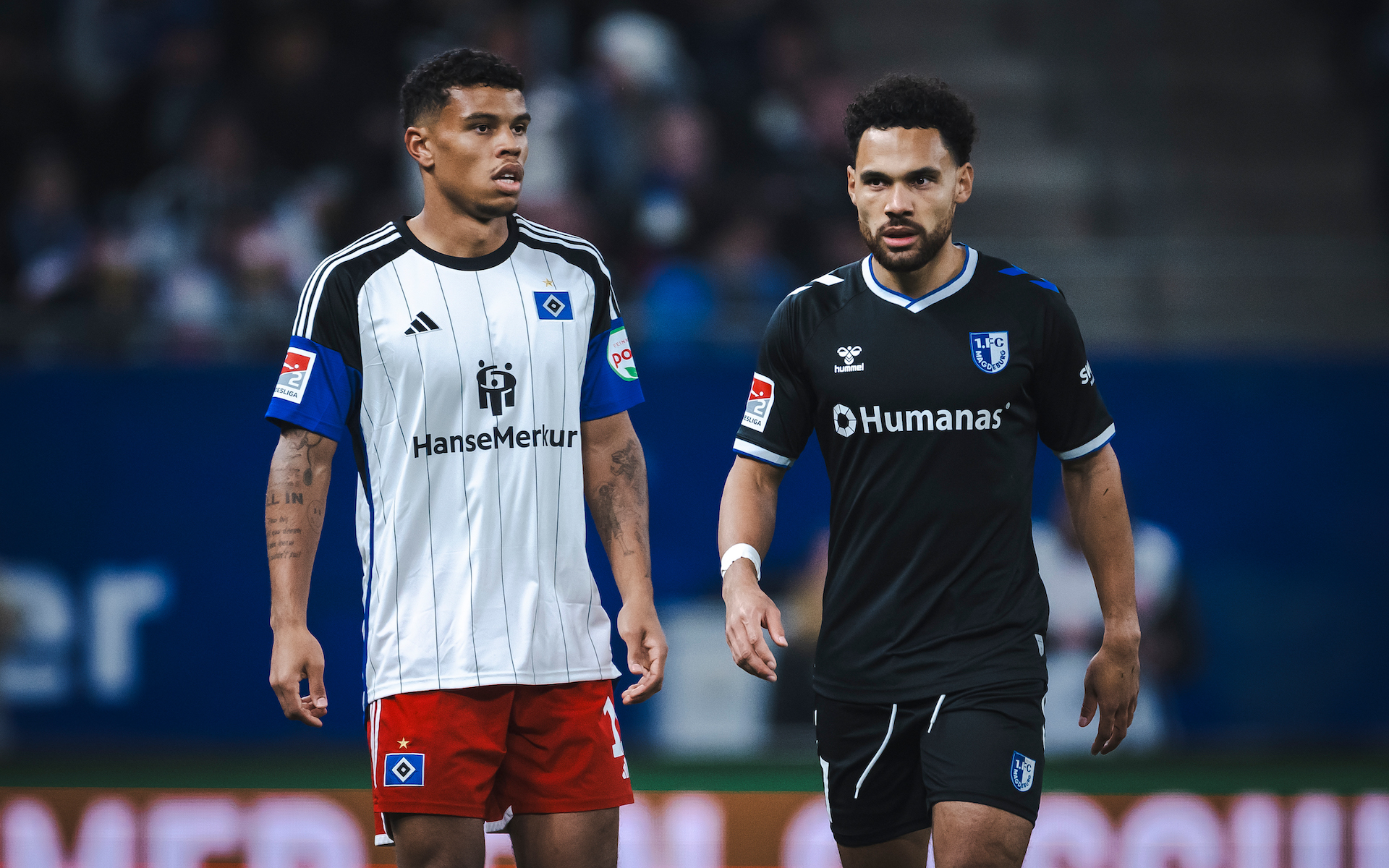Beim HSV mussten sich Herbert Bockhorn (rechts) und der FCM mit 0:2 geschlagen geben.