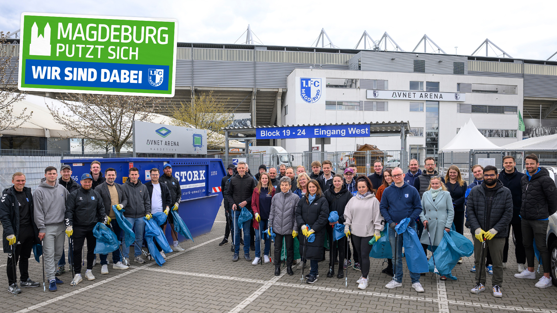 Der FCM bei der Aktion "Magdeburg putzt sich"