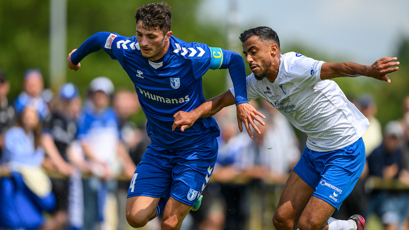 Eldin Dzogovic (links) führte den FCM in der ersten Hälfte als Kapitän aufs Feld.