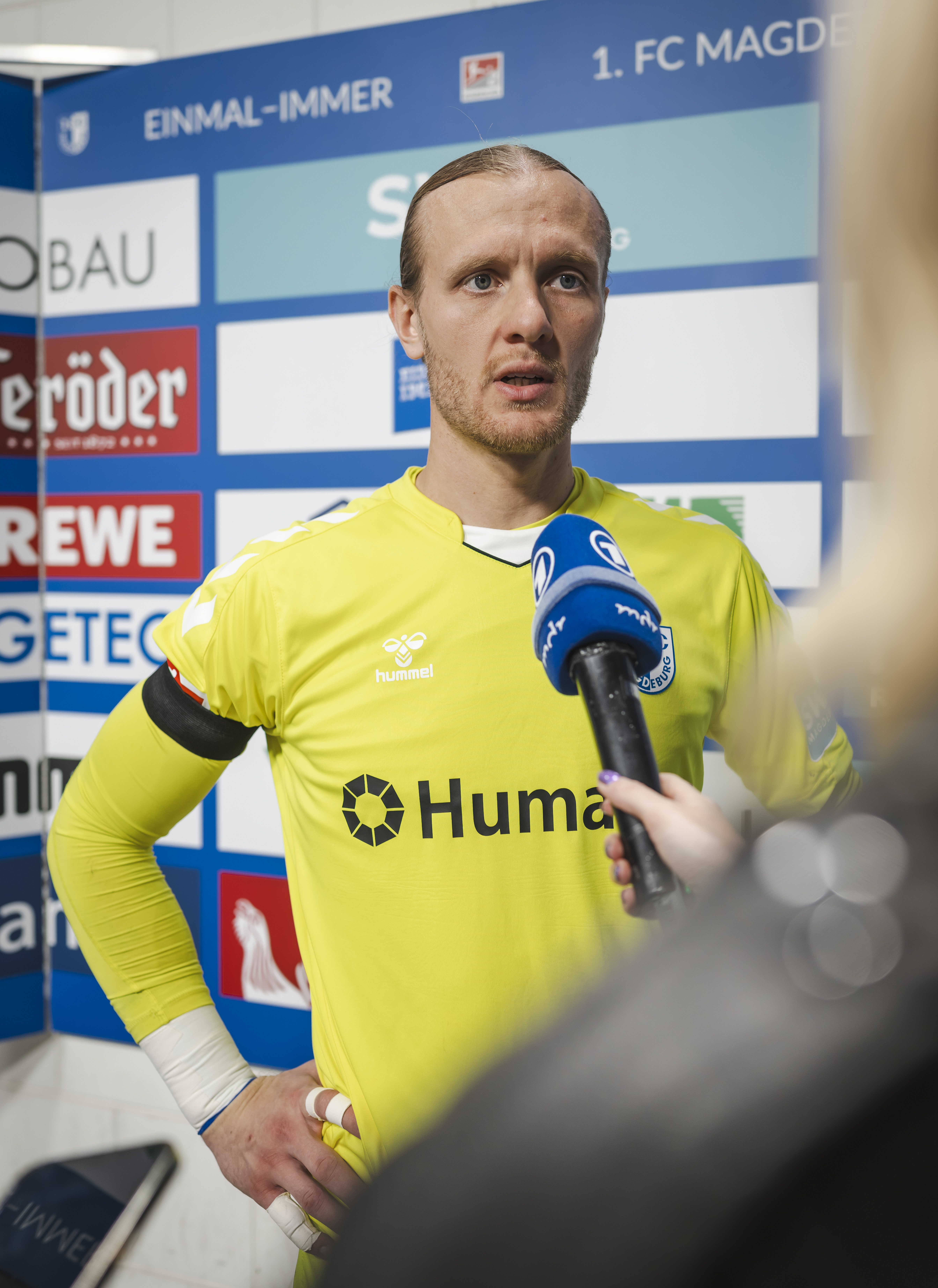 FCM-Torhüter Dominik Reimann sieht den Club trotz des verpassten Sieges auf dem richtigen Weg. 