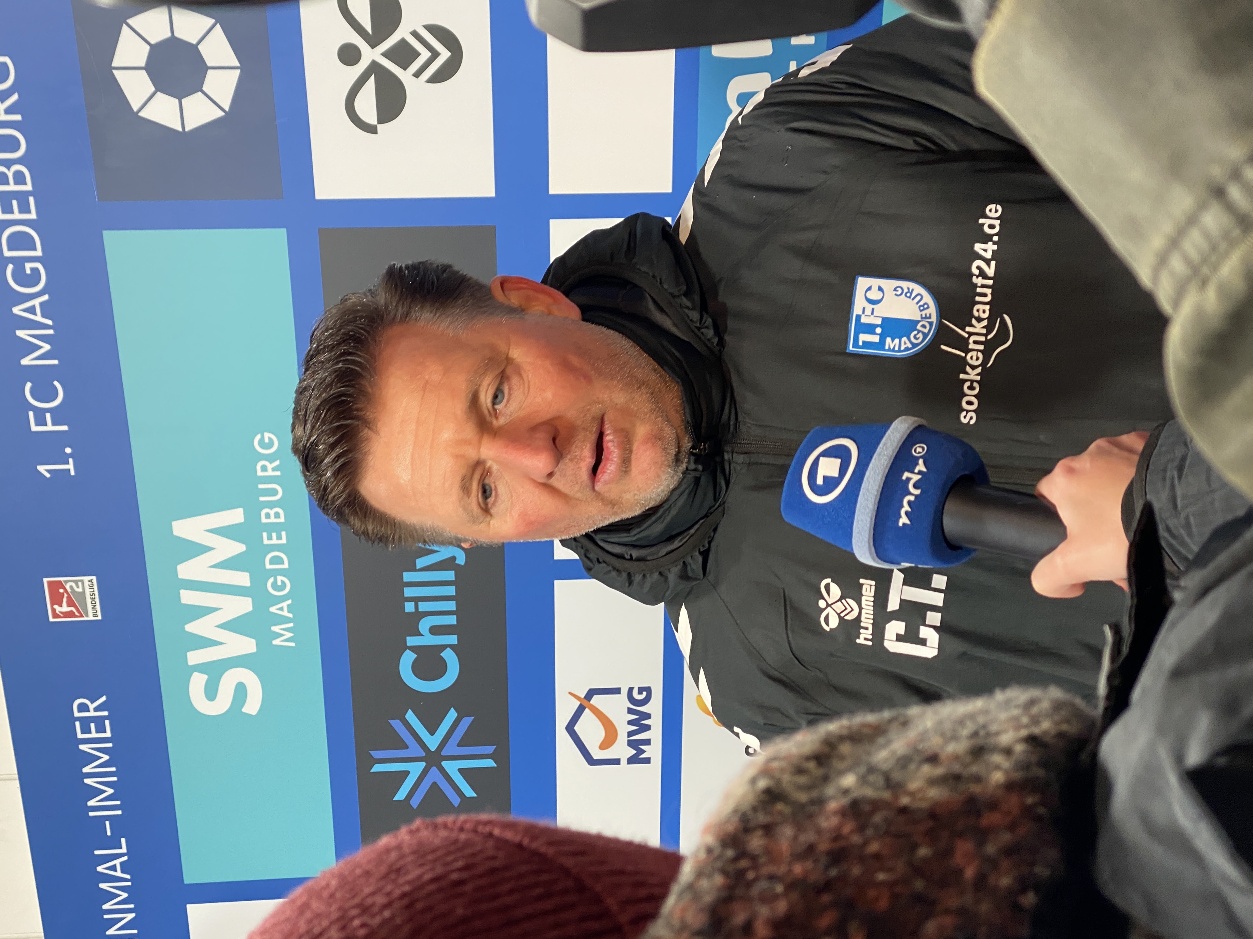 FCM-Cheftrainer Christian Titz lobte seine Mannschaft nach der Partie.