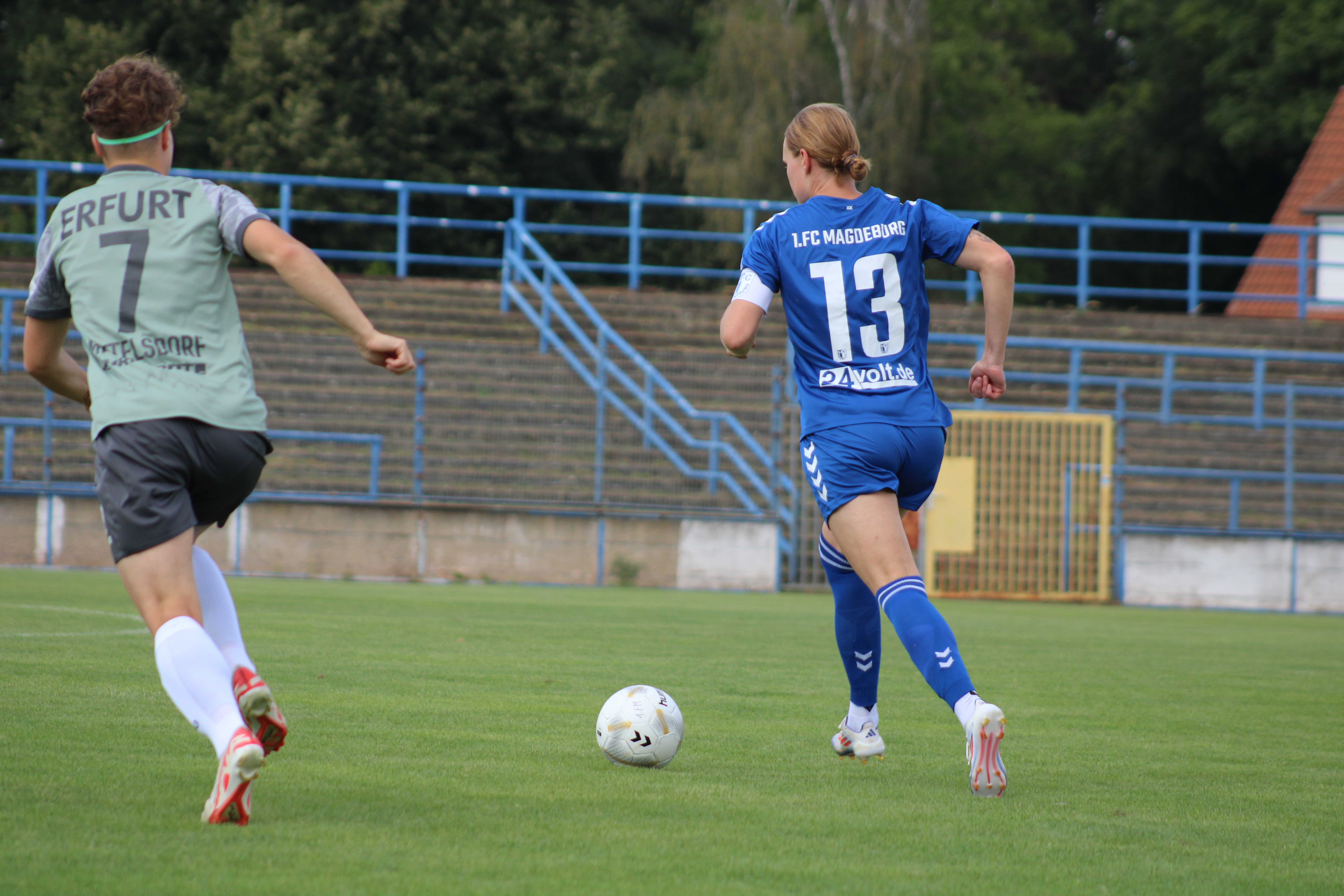 Schuss eines Fußballs