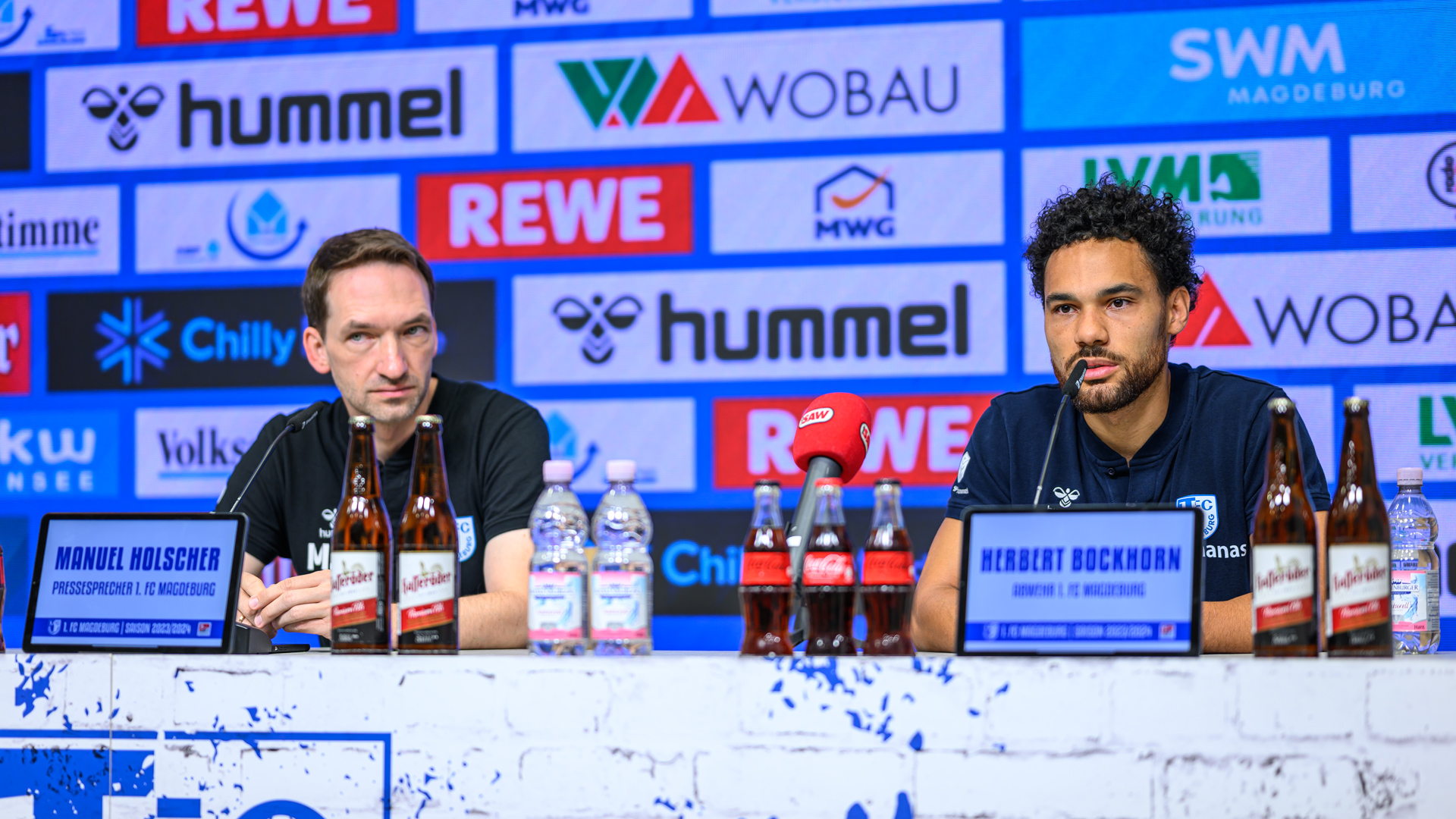 Manuel Holscher(links) und Herbert Bockhorn während der Medienrunde
